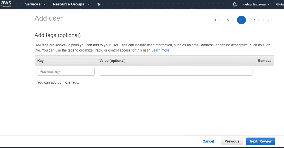 How to create groups and users in AWS