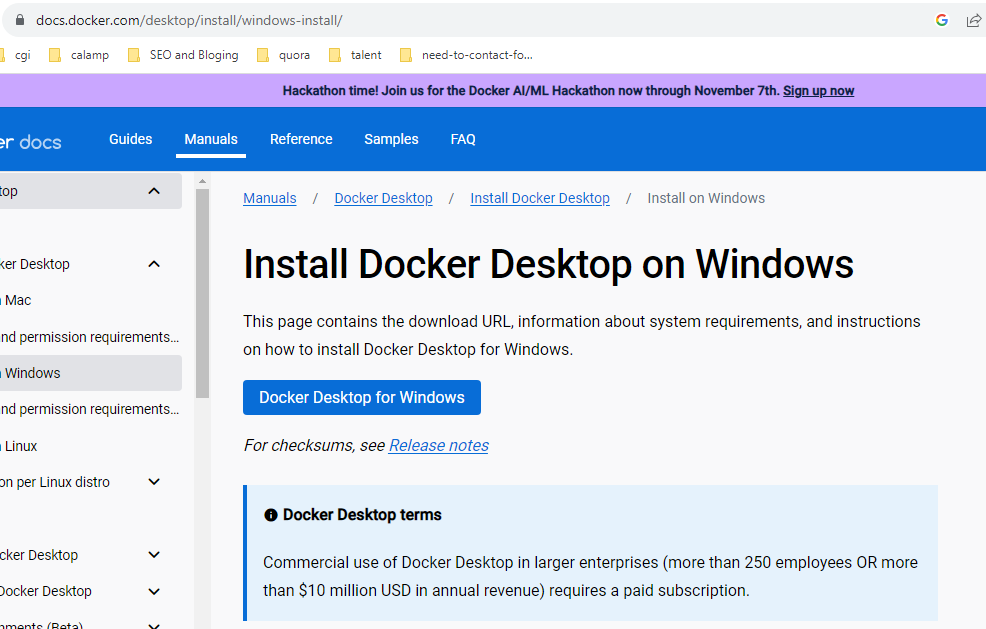 How to install Docker in Windows